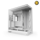 NZXT H9 Flow RGB White Large Dual-Chamber Mid-Tower PC Case NZXT H9 Flow RGB White large dual-chamber mid-tower PC case with dark tinted tempered glass, F420 RGB Core front fan, and back-connect ATX motherboard support