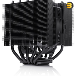 Noctua NH-D12L chromax.black CPU Cooler — Dual-Tower, 145mm Height, 5 Heatpipes, NF-A12x25r 120mm PWM Fan, 22.6 dB(A), 100% RAM Compatibility, Intel LGA1851/1700/1200 & AMD AM5/AM4, Black
