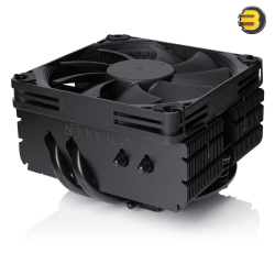 Noctua NH-L9x65 chromax.black Low-Profile CPU Cooler with 4 Heatpipes — Black Coated Heatsink, NF-A9x14 HS-PWM Fan, SecuFirm2 Mounting for Intel & AMD, 65mm Height, Ultra-Quiet