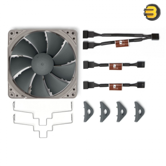 Noctua NA-FK1 redux Second Fan Upgrade Kit for NH-U12S redux CPU Cooler — Includes Second NF-P12 redux-1700 PWM 120mm Fan, Anti-Vibration Pads, Fan Mounting Clips, 4-Pin PWM Y-Cable, Two Low-Noise Adaptors, Enhances Cooling Performance and Reduces Noise