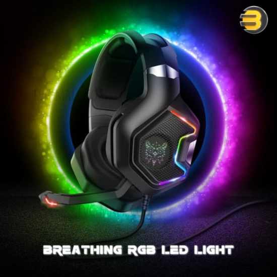 Onikuma K10 7.1 Surround Sound RGB Wired Gaming Headset — 50mm Drivers, Noise-Cancelling Omnidirectional Mic, Soft Over-Ear Cushions, Durable 2.2m Nylon Braided Cable, Multi-Platform Compatible with PC, PS4, Xbox, Xbox One