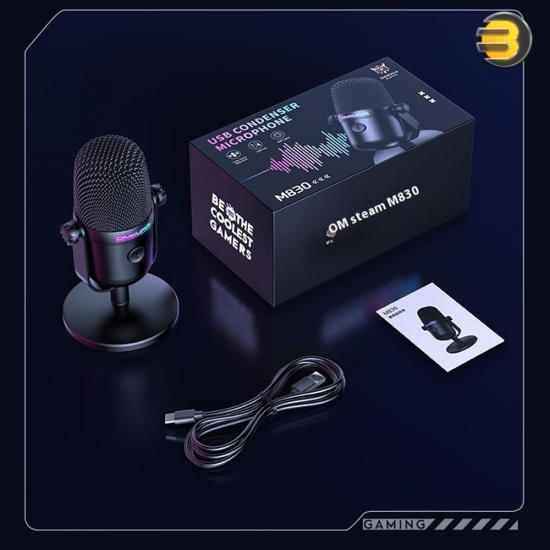 ONIKUMA M830 USB Desktop Colorful RGB Condenser Microphone — 14mm Capsule, Cardioid Polar Pattern, Noise Reduction, Plug and Play, One-Key Mute, Adjustable Angle, Compatible with PC, Mac, Linux, Streaming, Recording, Gaming, RGB Lighting Effects ONIKUMA M830 USB Desktop Colorful RGB Condenser Microphone — 14mm Capsule, Cardioid Polar Pattern, Noise Reduction, Plug and Play, One-Key Mute, Adjustable Angle, Compatible with PC, Mac, Linux, Streaming, Recording, Gaming, RGB Lighting Effects
