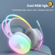 ONIKUMA X25 Gaming Headset White 50mm Drivers — 3D Stereo Sound, Omnidirectional Noise-Canceling Microphone, Dynamic RGB Lighting, USB + 3.5mm Connectivity, Comfortable Padded Design, In-Line Volume Control, Compatible with PC, PS4, Xbox, Laptop