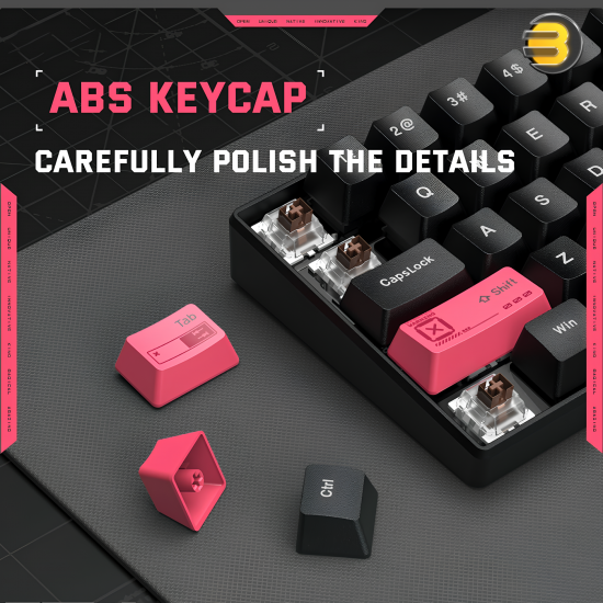 ONIKUMA G55 Mechanical Gaming Keyboard, 61 Keys — Compact 60% Layout, RGB Wired LED Backlit, ABS Injection Keycaps, 17 Lighting Effects, 5 Game Modes, Type-C Cable, Ergonomic Adjustable Stand, 20 Million Keystroke Life, Plug-and-Play, Compatible with PC/L