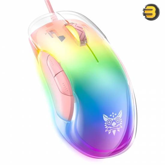 ONIKUMA CW925 RGB Backlit Wired Gaming Mouse Pink — Lightweight Ergonomic Design, Optical Sensor A825, Customizable DPI up to 12800, Durable 20 Million Click Lifespan, 7 Programmable Buttons, Fast Response, Full RGB Lighting, Comfortable Grip ONIKUMA CW925 RGB Backlit Wired Gaming Mouse Pink — Lightweight Ergonomic Design, Optical Sensor A825, Customizable DPI up to 12800, Durable 20 Million Click Lifespan, 7 Programmable Buttons, Fast Response, Full RGB Lighting, Comfortable Grip