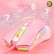 ONIKUMA CW905 RGB Wired Gaming Mouse Pink — 6400 DPI Optical Sensor, 7 Programmable Buttons, USB Connectivity, Ergonomic Design, 1.5m Cable, RGB Backlit
