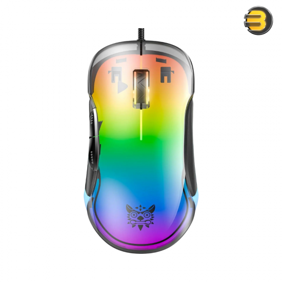 ONIKUMA CW925 RGB Backlit Wired Gaming Mouse Black — Lightweight Ergonomic Design, Optical Sensor A825, Customizable DPI up to 12800, Durable 20 Million Click Lifespan, 7 Programmable Buttons, Fast Response, Full RGB Lighting, Comfortable Grip