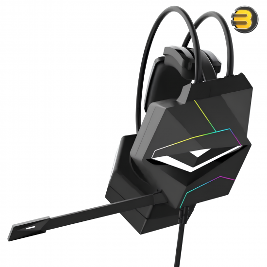 ONIKUMA X20 RGB Gaming Headset, 7.1 Surround Sound — Noise-Canceling Microphone, 50mm Drivers, Dynamic RGB Lighting on Earcups, Comfortable Over-Ear Design, USB + 3.5mm Connectivity, Compatible with PC, PS4, Xbox, Mobile, In-Line Volume and Mic Control
