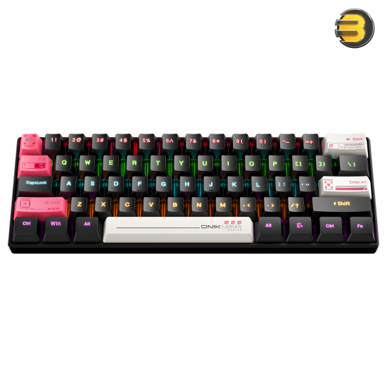 ONIKUMA G55 Mechanical Gaming Keyboard, 61 Keys — Compact 60% Layout, RGB Wired LED Backlit, ABS Injection Keycaps, 17 Lighting Effects, 5 Game Modes, Type-C Cable, Ergonomic Adjustable Stand, 20 Million Keystroke Life, Plug-and-Play, Compatible with PC/L