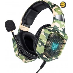 ONIKUMA K8 Wired Stereo Gaming Headphones With Mic LED Lights Camou-Green