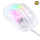 ONIKUMA CW923 Transparent Wired Gaming Mouse RGB White — Optical Sensor A825, Up to 12800 DPI (6 Levels), 7 Programmable Buttons, 1000 Hz Polling Rate, Ergonomic Design, Fast Response, Full-Body Transparent Shell with RGB Lighting, Comfortable Grip