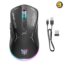 ONIKUMA CW917 RGB Dual Mode Gaming Mouse Wired & 2.4GHz Wireless — Adjustable DPI 800-4800, 6 Programmable Buttons, RGB Lighting, Ergonomic Design, Black