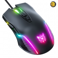 ONIKUMA CW905 RGB Wired Gaming Mouse Black — 6400 DPI Optical Sensor, 7 Programmable Buttons, USB Connectivity, Ergonomic Design, 1.5m Cable, RGB Backlit