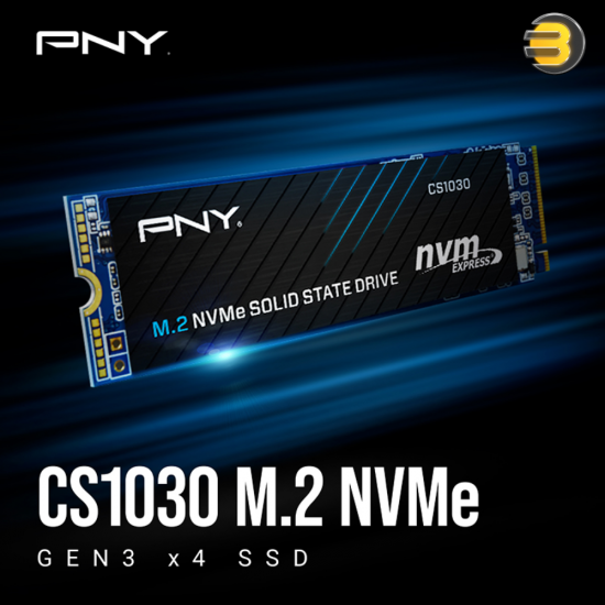 PNY CS1030 1TB M.2 NVMe SSD – PCIe Gen3 x4 & 2,100MB/s Read