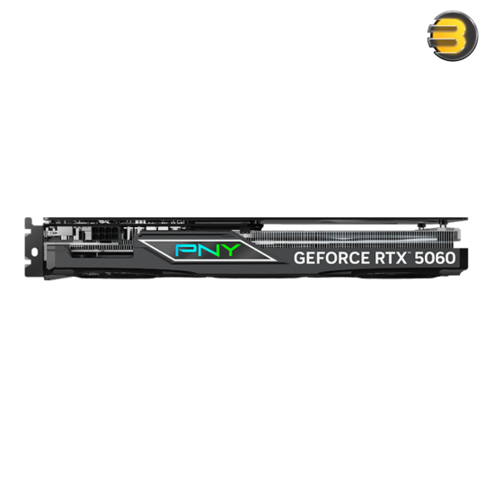 PNY GeForce RTX 5060 8GB ARGB EPIC-X RGB Overclocked Triple-Fan Graphics Card – 3840 CUDA Cores, GDDR7 28 Gbps, PCIe 5.0, 3× DisplayPort 2.1b + HDMI 2.1b, SKU: VCG50608TFXXPB1-O