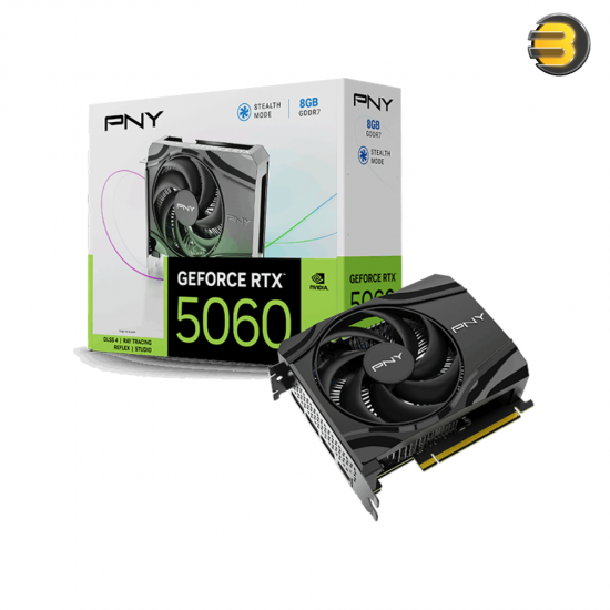 PNY GeForce RTX 5060 8GB GDDR7 Single Fan – Blackwell & 2497 MHz Boost