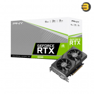 PNY RTX 3050 6GB Verto Dual Fan — 96-Bit GDDR6 - 1 x DVI - 1 x HDMI 2.1 - 1 x DisplayPort 1.4a - 2304 Cores CUDA Cores - PCI Express 4.0 x16