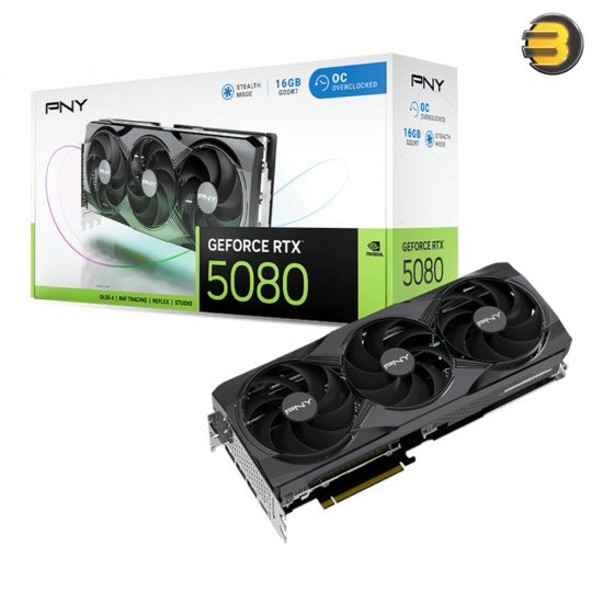 PNY GeForce RTX 5080 16GB GDDR7 OC – Blackwell & 2.73 GHz Boost
