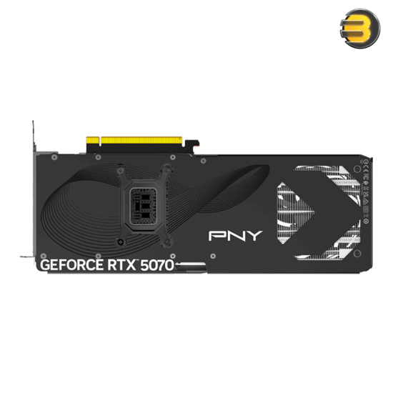PNY GeForce RTX 5070 Overclocked Triple Fan 12 GB GDDR7 PCIe 5.0 Graphics Card – Black, 6,144 CUDA Cores, 192-bit, 672 GB/s Bandwidth, 3× DisplayPort 2.1b + 1× HDMI 2.1b, 250 W TDP