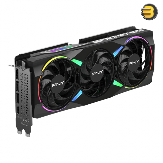 PNY GeForce RTX 5070 ARGB EPIC-X RGB Overclocked Triple Fan GPU — 12GB GDDR7, 192-bit, PCIe 5.0 x16, Boost 2685 MHz, TDP 250W, RGB Lighting, 3x DisplayPort 2.1, 1x HDMI 2.1