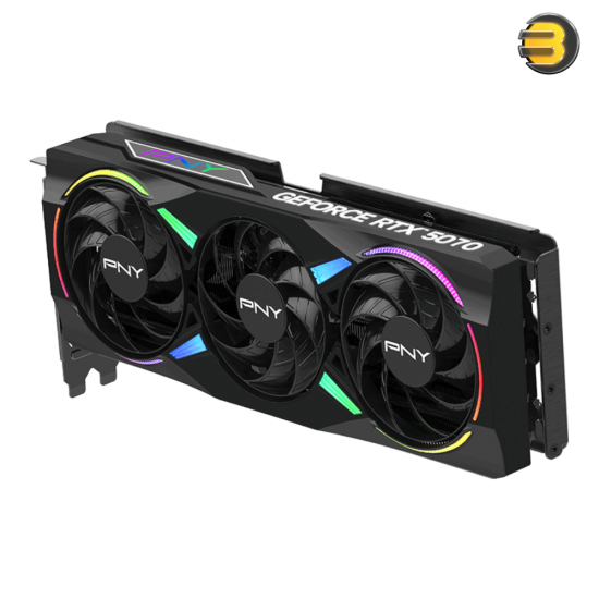 PNY GeForce RTX 5070 ARGB EPIC-X RGB Overclocked Triple Fan GPU — 12GB GDDR7, 192-bit, PCIe 5.0 x16, Boost 2685 MHz, TDP 250W, RGB Lighting, 3x DisplayPort 2.1, 1x HDMI 2.1