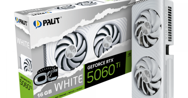 Palit GeForce RTX 5060 Ti White OC – 16GB GDDR7, Triple-Fan