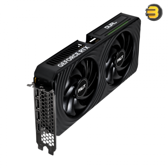 Palit GeForce RTX 5050 Dual OC 8GB GDDR6 — NVIDIA Blackwell Architecture, 2560 CUDA Cores, 128-bit Memory Interface, 20 Gbps Memory Speed, 2572 MHz Boost Clock, PCIe 5.0, Dual Axial Fans, 2-Slot Cooling, HDMI 2.1b, 3x DisplayPort 2.1b, DLSS 4, Real-Time R