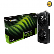 Palit GeForce RTX 5050 Dual 8GB GDDR6 — NVIDIA Blackwell Architecture, 2560 CUDA Cores, 20 Gbps Memory Speed, PCIe 5.0, Composite Heat Pipe Cooling, Dual Axial Fans, 2-Slot Design