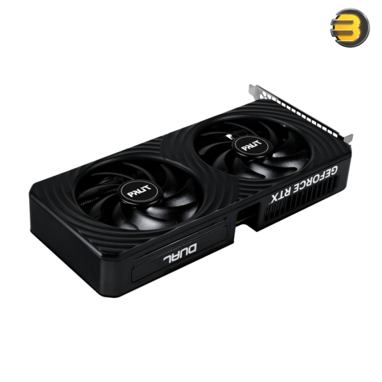 Palit GeForce RTX 5060 Dual OC, 8GB GDDR7 — 3840 CUDA Cores, 128-bit, 28 Gbps Memory Speed, NVIDIA Blackwell Architecture, PCIe 5.0, Dual Axial-Tech Fans, 2535 MHz Boost Clock, HDMI 2.1b, 3x DisplayPort 2.1b, 2-Slot Cooling, Real-Time Ray Tracing, DLSS 4
