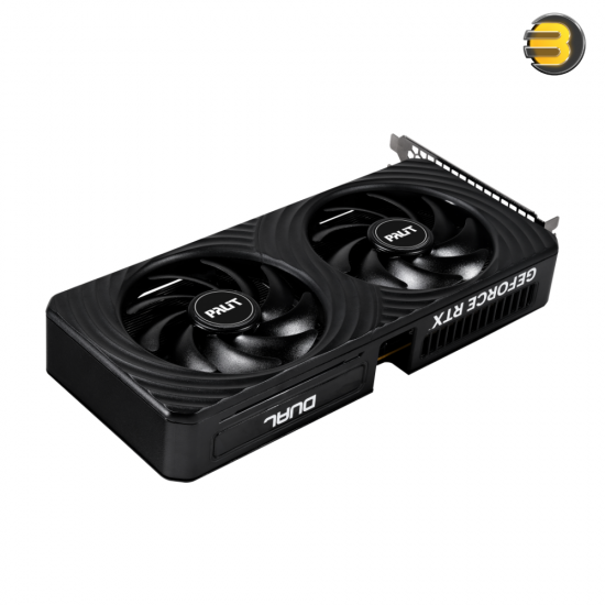Palit GeForce RTX 5050 Dual OC 8GB GDDR6 — NVIDIA Blackwell Architecture, 2560 CUDA Cores, 128-bit Memory Interface, 20 Gbps Memory Speed, 2572 MHz Boost Clock, PCIe 5.0, Dual Axial Fans, 2-Slot Cooling, HDMI 2.1b, 3x DisplayPort 2.1b, DLSS 4, Real-Time R