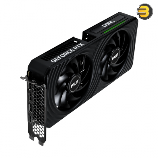 Palit GeForce RTX 5060 Dual OC, 8GB GDDR7 — 3840 CUDA Cores, 128-bit, 28 Gbps Memory Speed, NVIDIA Blackwell Architecture, PCIe 5.0, Dual Axial-Tech Fans, 2535 MHz Boost Clock, HDMI 2.1b, 3x DisplayPort 2.1b, 2-Slot Cooling, Real-Time Ray Tracing, DLSS 4