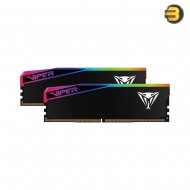 Patriot Viper Elite 5 Ultra RGB 32GB (2x16GB) DDR5-6000 CL28 Desktop RAM – XMP 3.0 & EXPO Certified, Addressable RGB, Matte Black Heatsink