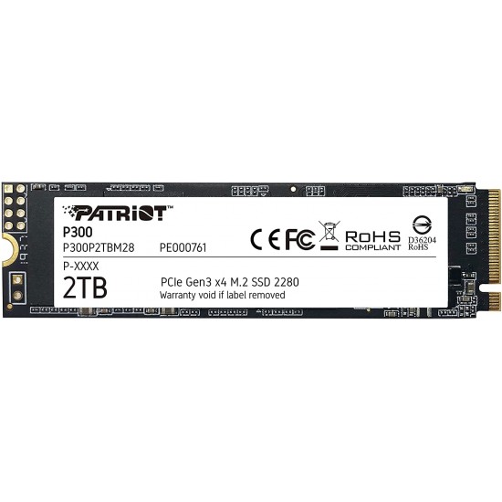 PATRIOT P300 M.2 2280 2TB PCIE GEN3 X4, NVME 1.3 INTERNAL SOLID STATE DRIVE (SSD) P300P2TBM28