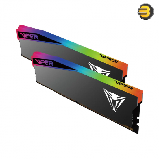 Patriot Viper Elite 5 Ultra RGB 32GB (2x16GB) DDR5-6000 CL28 Desktop RAM – XMP 3.0 & EXPO Certified, Addressable RGB, Matte Black Heatsink