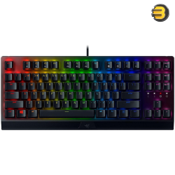 Razer BlackWidow V3 Mechanical Gaming Keyboard — Green Mechanical Switches - Tactile & Clicky - Chroma RGB Lighting - Compact Form Factor - Programmable Macro Functionality, Classic Black