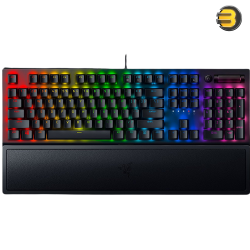 Razer BlackWidow V3 Mechanical Gaming Keyboard — Green Mechanical Switches,  Tactile & Clicky,  Chroma RGB Lighting,  Compact Form Factor,  Programmable Macro Functionality, Classic Black
