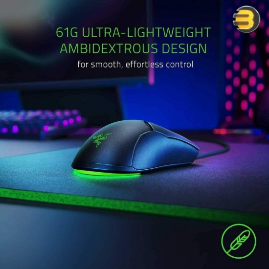 Razer Viper Mini Ultralight Gaming Mouse Fastest Gaming Switches - 8500 DPI Optical Sensor - Chroma RGB Underglow Lighting - 6 Programmable Buttons - Drag Cord - Classic Black