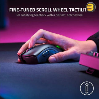 DeathAdder V2 Pro Wireless Gaming Mouse — 20K DPI Optical Sensor , 3X Faster Than Mechanical Optical Switch , Chroma RGB Lighting - 70 Hr Battery Life , 8 Programmable Buttons , Classic Black