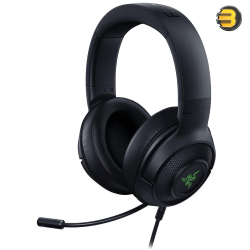Kraken V3 X Gaming Headset — 7.1 Surround Sound - Triforce 40mm Drivers - HyperClear Bendable Cardioid Mic - Chroma RGB Lighting - for PC - Classic Black
