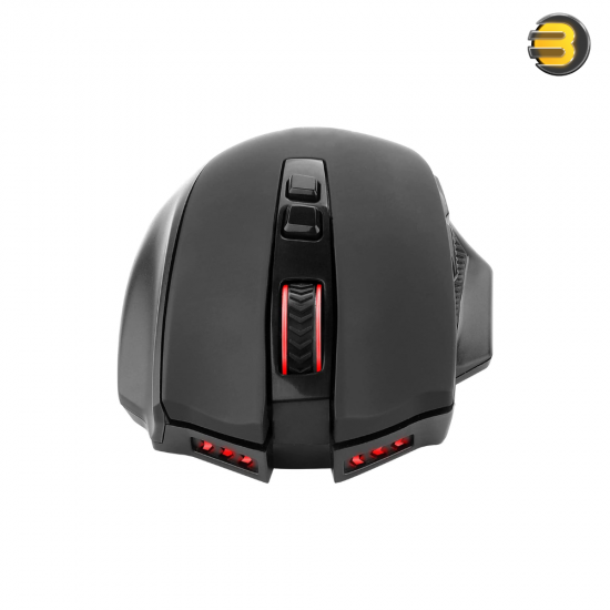 Redragon Shocker M655-KS wireless gaming mouse with ergonomic grip and red LED logo backlight