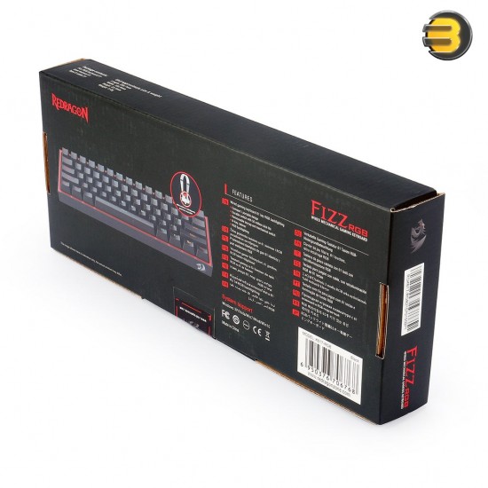 Redragon K617 FIZZ 60% RGB Gaming Mechanical Keyboard – Linear Red Switches | Black