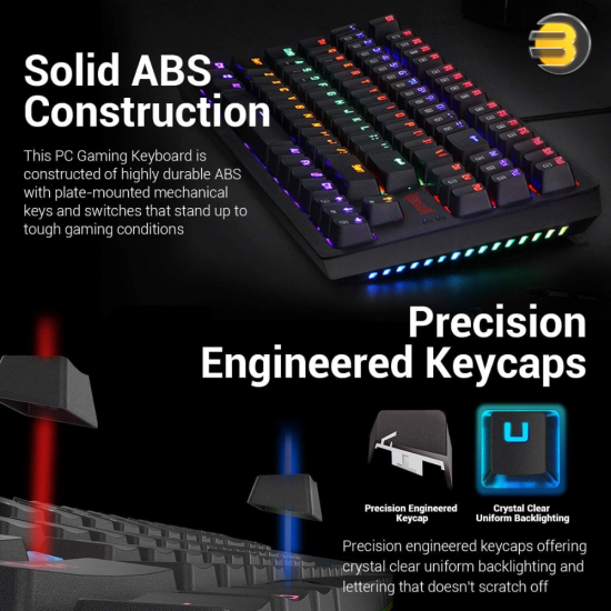 Redragon S113 Keyboard & Mouse Combo – Rainbow RGB & Brown Switches