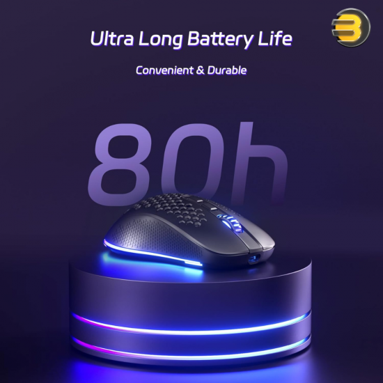 Redragon M694 Hana black tri-mode gaming mouse with honeycomb shell and RGB lighting