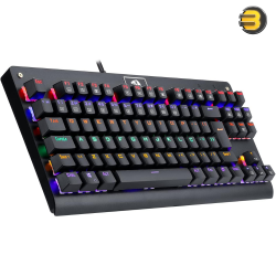 Redragon K568R Dark Avenger Tenkeyless 87‑Key Wired Mechanical Gaming Keyboard — Red Switches, Rainbow LED Backlight – Black