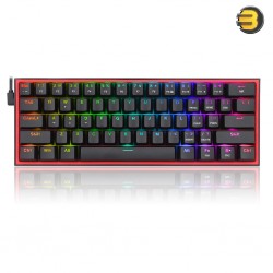 Redragon K617 FIZZ 60% RGB Gaming Mechanical Keyboard Linear Red Switches Black