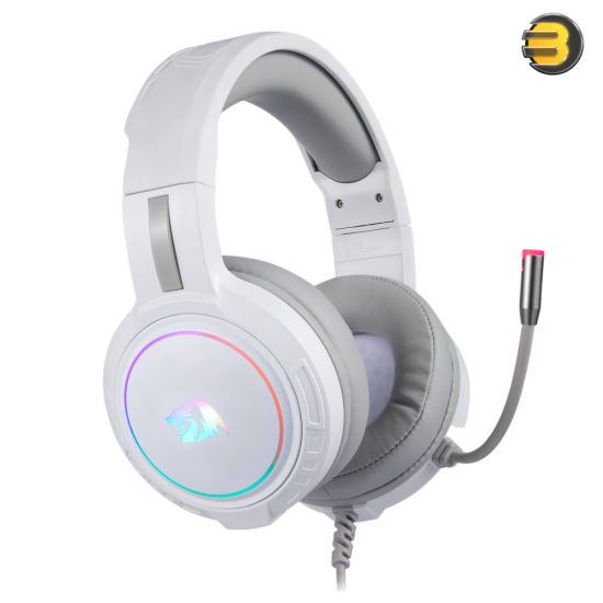 REDRAGON H270 RGB GAMING HEADSET WITH MICROPHONE — WIRED, COMPATIBLE WITH XBOX ONE, NINTENDO SWITCH, PS4, PS5, PCS, LAPTOPS AND NINTENDO SWITCH (WHITE)