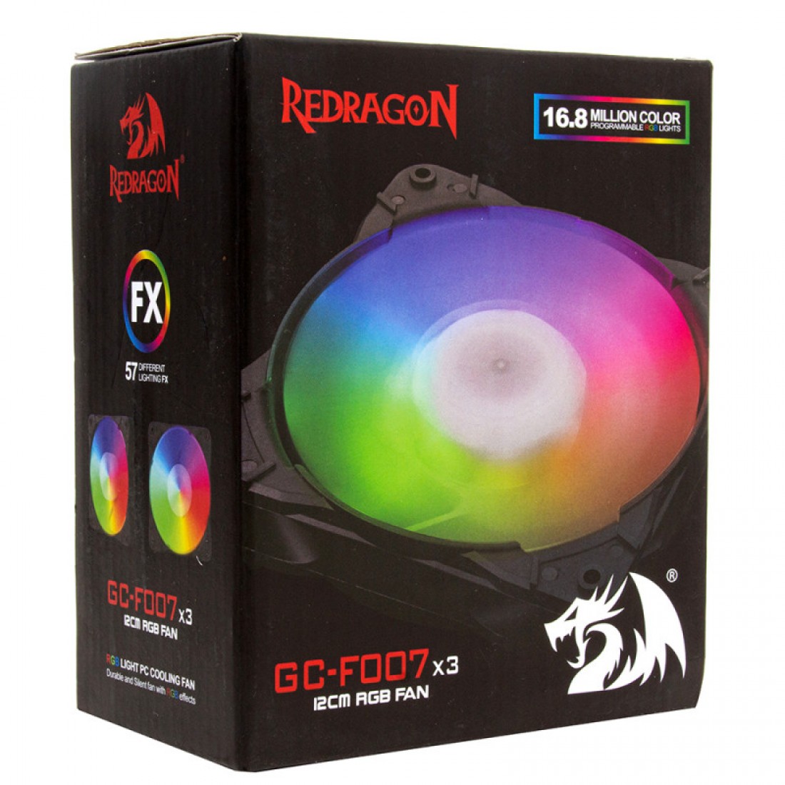 Redragon Gc-f007 Computer Case 120mm Pc Cooling Fan, Rgb Led Quiet High 