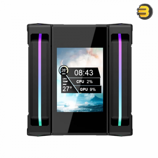 Redragon CC2313 CPU air cooler with digital LCD temperature screen, 6 copper heat pipes, 120mm ARGB PWM fan, and asymmetric tower design for RAM clearance