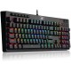 Redragon K579 Mechanical Gaming Keyboard Wired RGB LED Backlit 104 Keys Mechanical Gamers Keyboard with Macro Keys for Computer PC Laptop Fast Clicky Cherry Blue Switches Equivalent