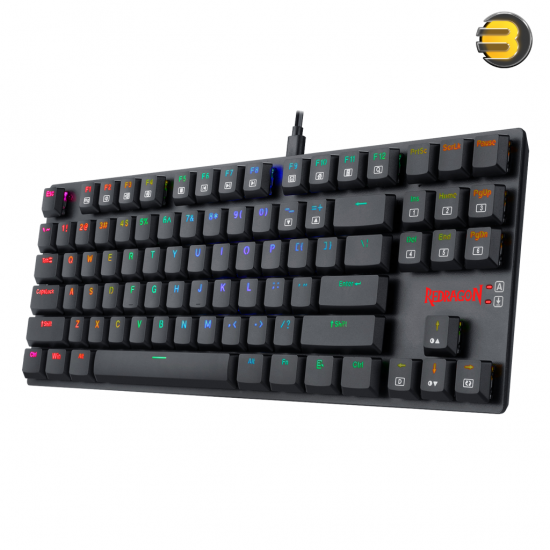 REDRAGON K607 LOW PROFILE MECHANICAL GAMING KEYBOARD 87 KEY TENKEYLESS RGB LED BACKLIT WIRED COMPUTER KEYBOARD WITH BLUE SWITCHES FOR WINDOWS PC